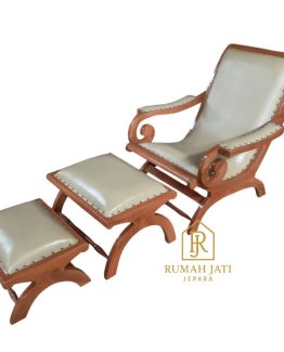 Kursi Refleksi Kayu Jati Jepara 1 Set 3 Pcs – Armrest Lebar, Busa Tebal Nyaman RJJ.FSS.019