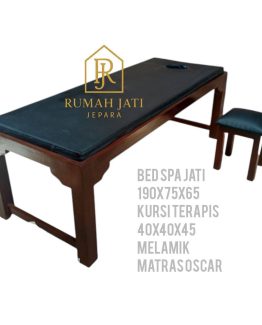Bed Spa Kayu Jati Murah + Kursi Terapis – Meja Pijat & Bed Massage Berkualitas RJJ.FSS.051